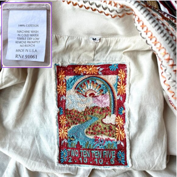 $635 Firm Vintage Y2k Johnny Was Embroidered Jacket Studded Biya Two Ten Ten … - Picture 14 of 16